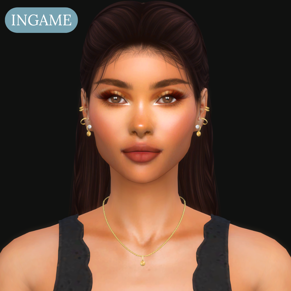 Minimal Disc Layered Earring mod for The Sims 4 