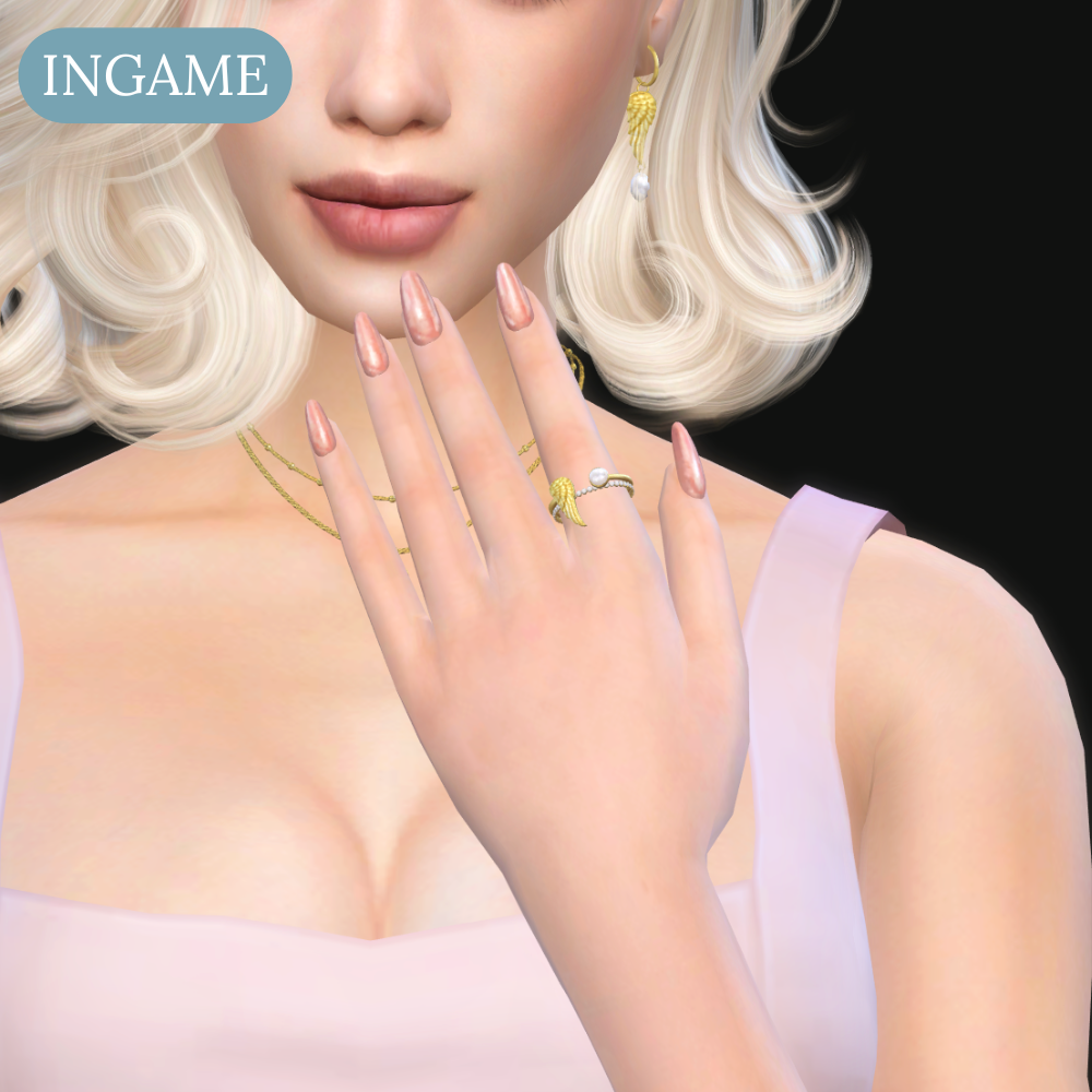 Gold Wing Duo Ring mod for The Sims 4 