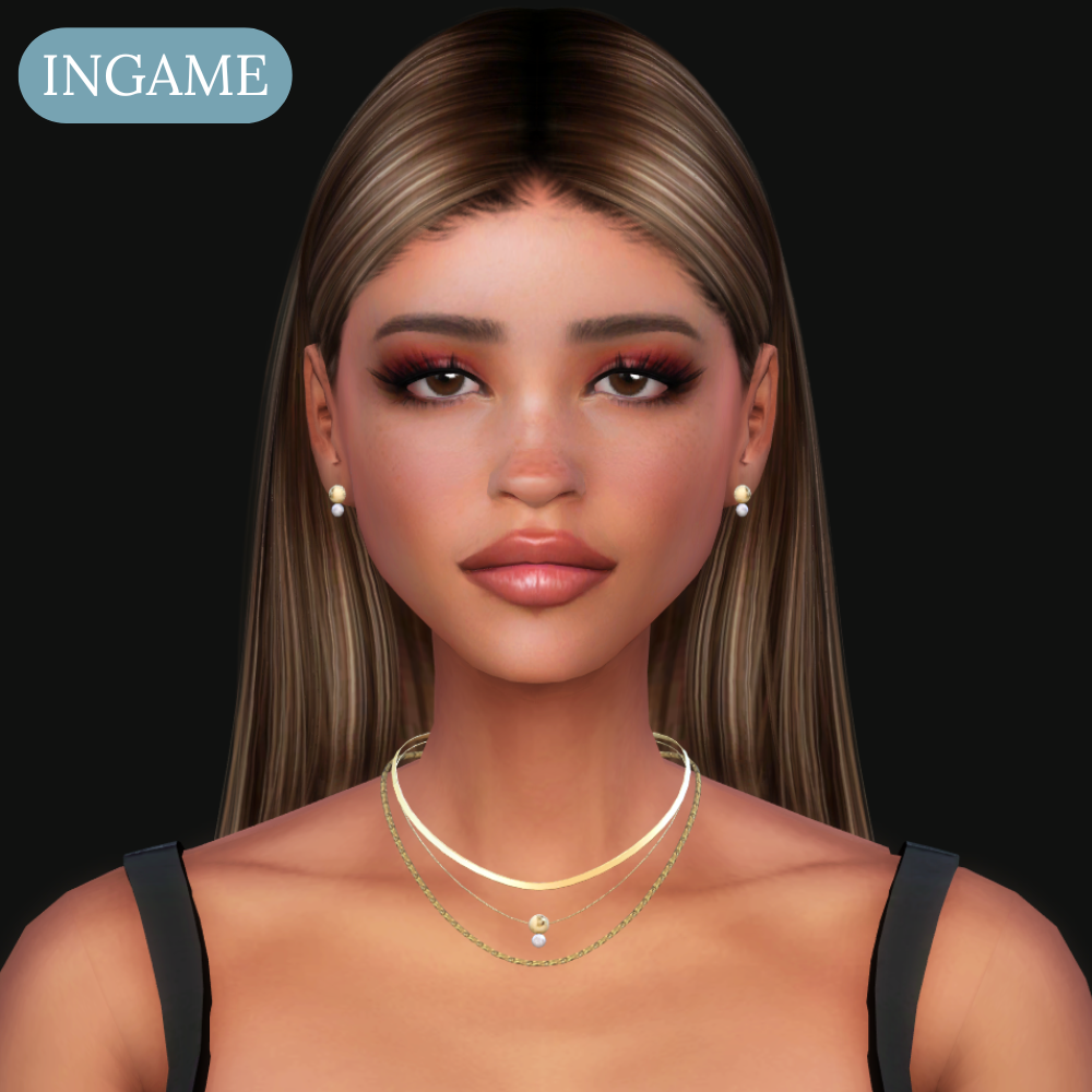 EXCLUSIVE- Pearl Gold Modern Earring mod for The Sims 4 