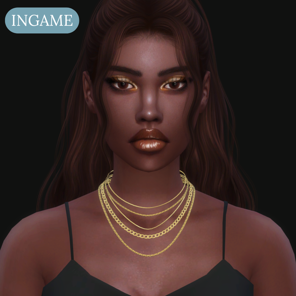 EXCLUSIVE- Golden Layered Chain Necklace  mod for The Sims 4 
