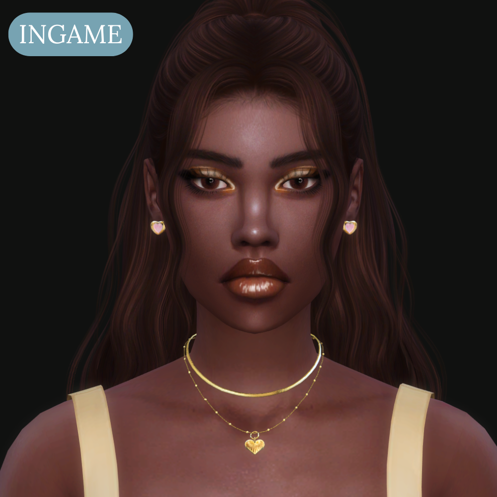 Blushing Love- Heart Studs mod for The Sims 4 