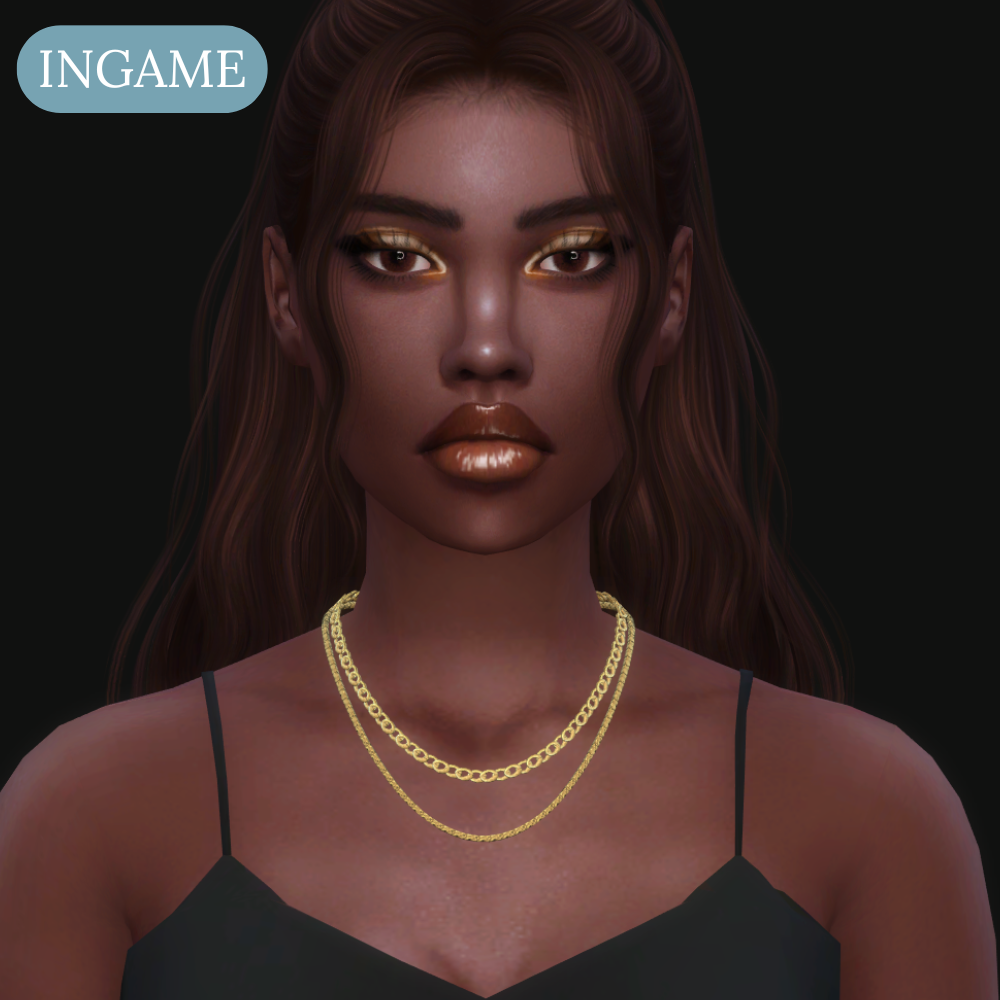 EXCLUSIVE-  Golden Layered Chain Necklace 02 mod for The Sims 4 