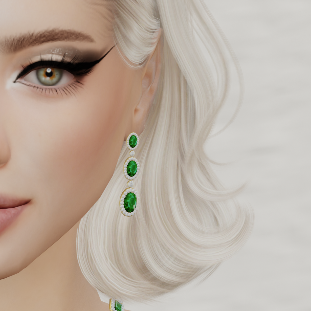 Emerald Diamond Earrings v2 mod for The Sims 4 