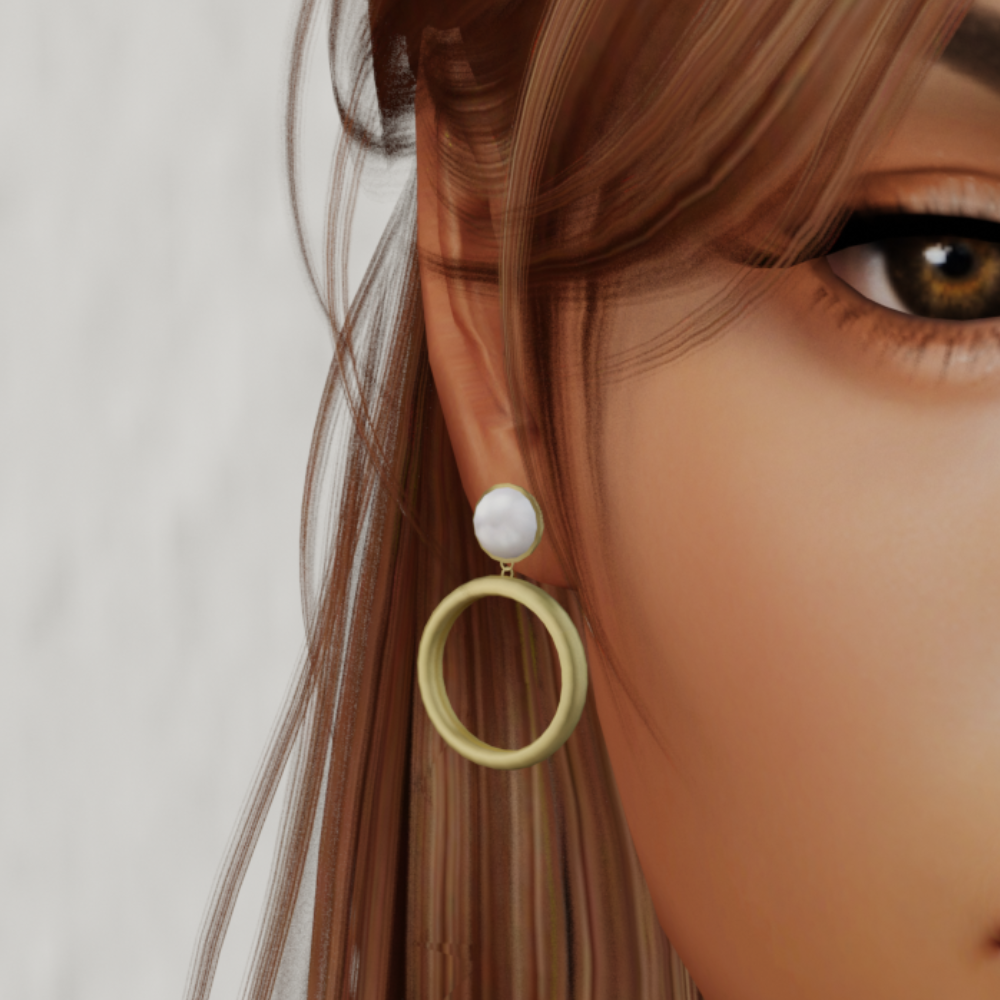 Golden Pearl Hoop Earrigns mod for The Sims 4 