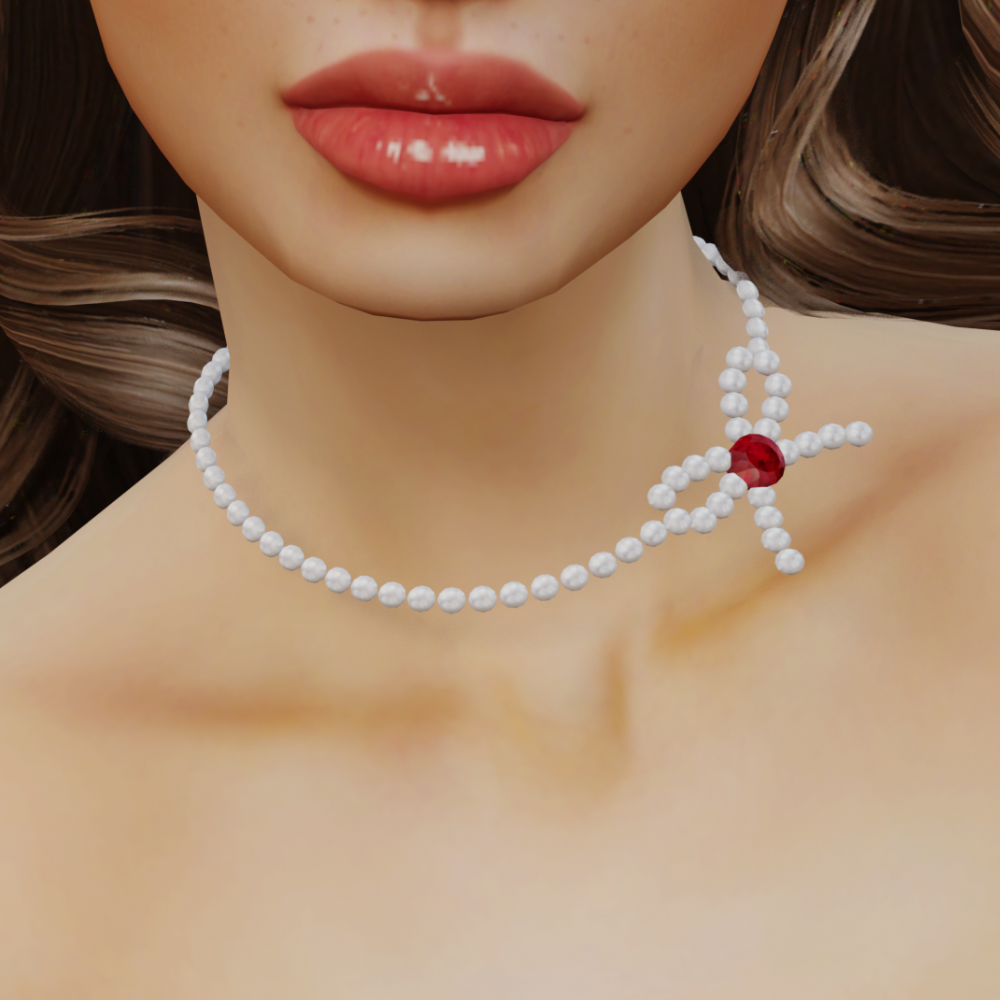 Ruby Red Pearl Necklace mod for The Sims 4 