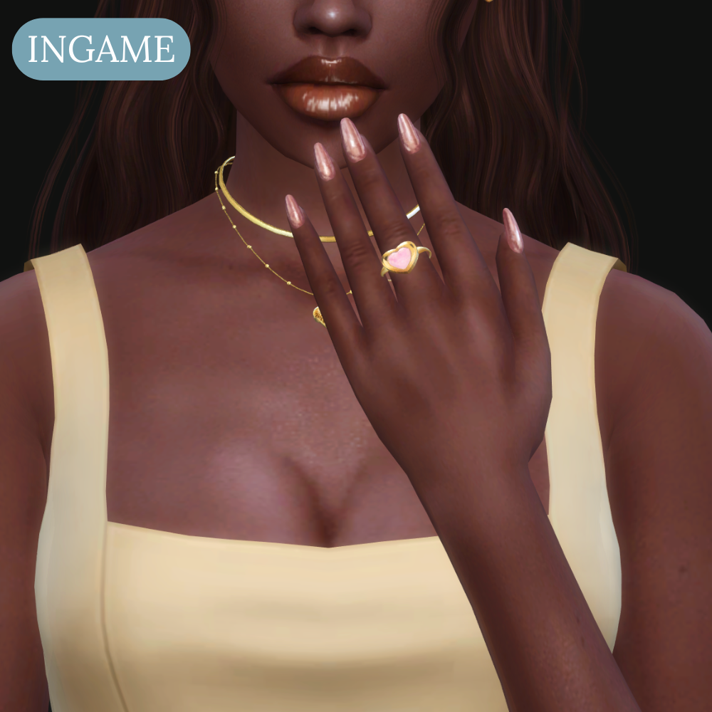 Blushing Love- Heart Middle Ring mod for The Sims 4 
