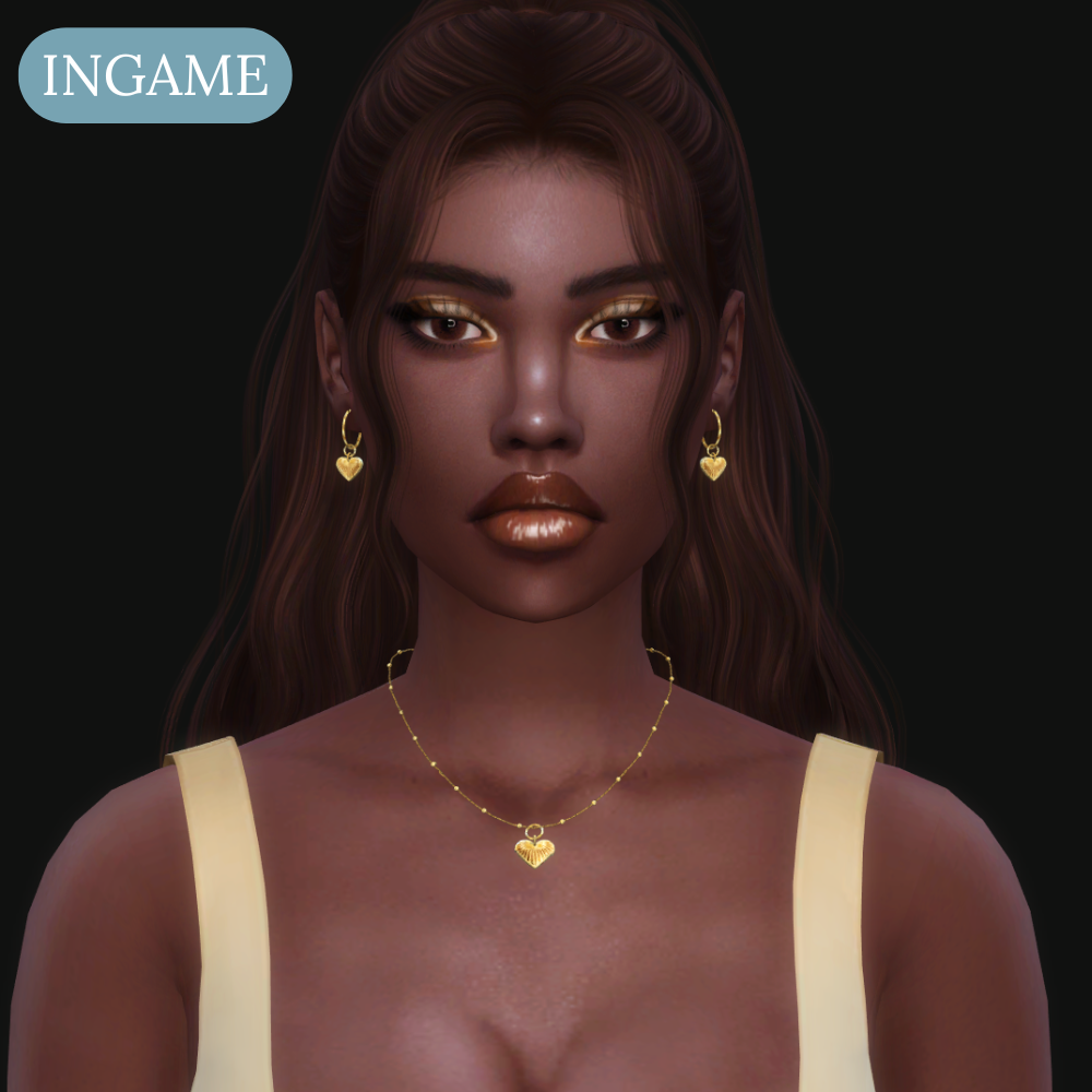 Blushing Love- Heart Single Necklace mod for The Sims 4 