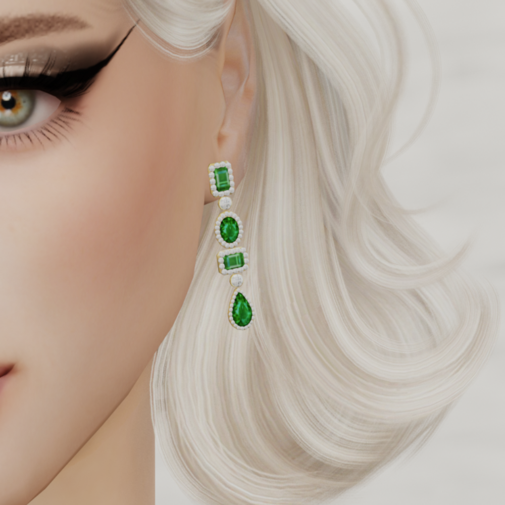 Emerald Diamond Earrings mod for The Sims 4 