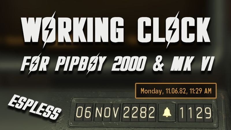 Working Clock For Pip-Boy 2000 and MK VI ESPless mod for Fallout: New Vegas