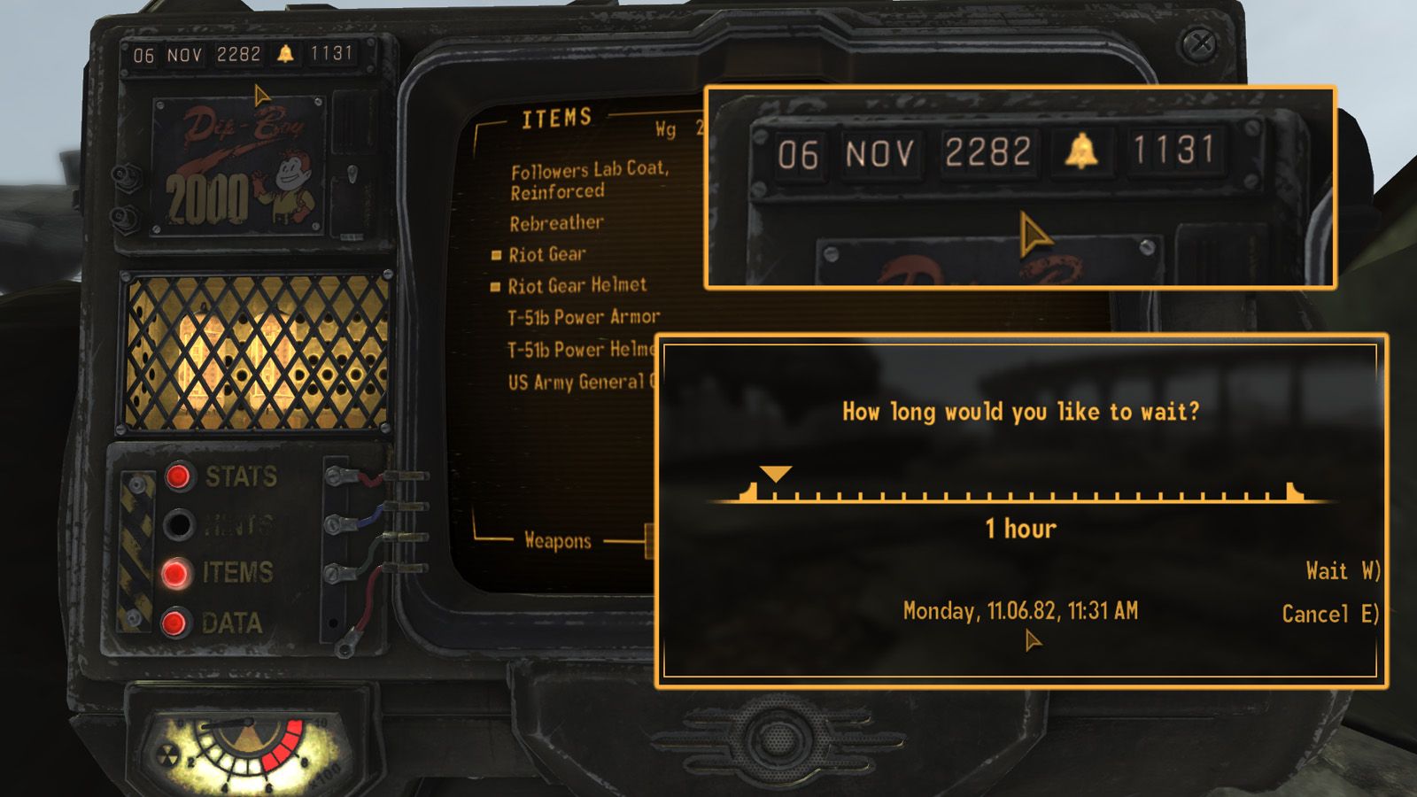 Working Clock For Pip-Boy 2000 and MK VI ESPless mod for Fallout: New Vegas