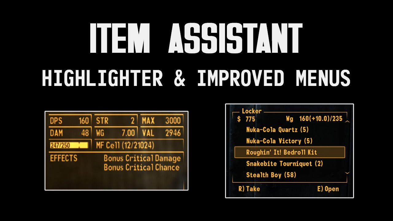 Item Assistant - Highlighter and Improved Menus mod for Fallout: New Vegas