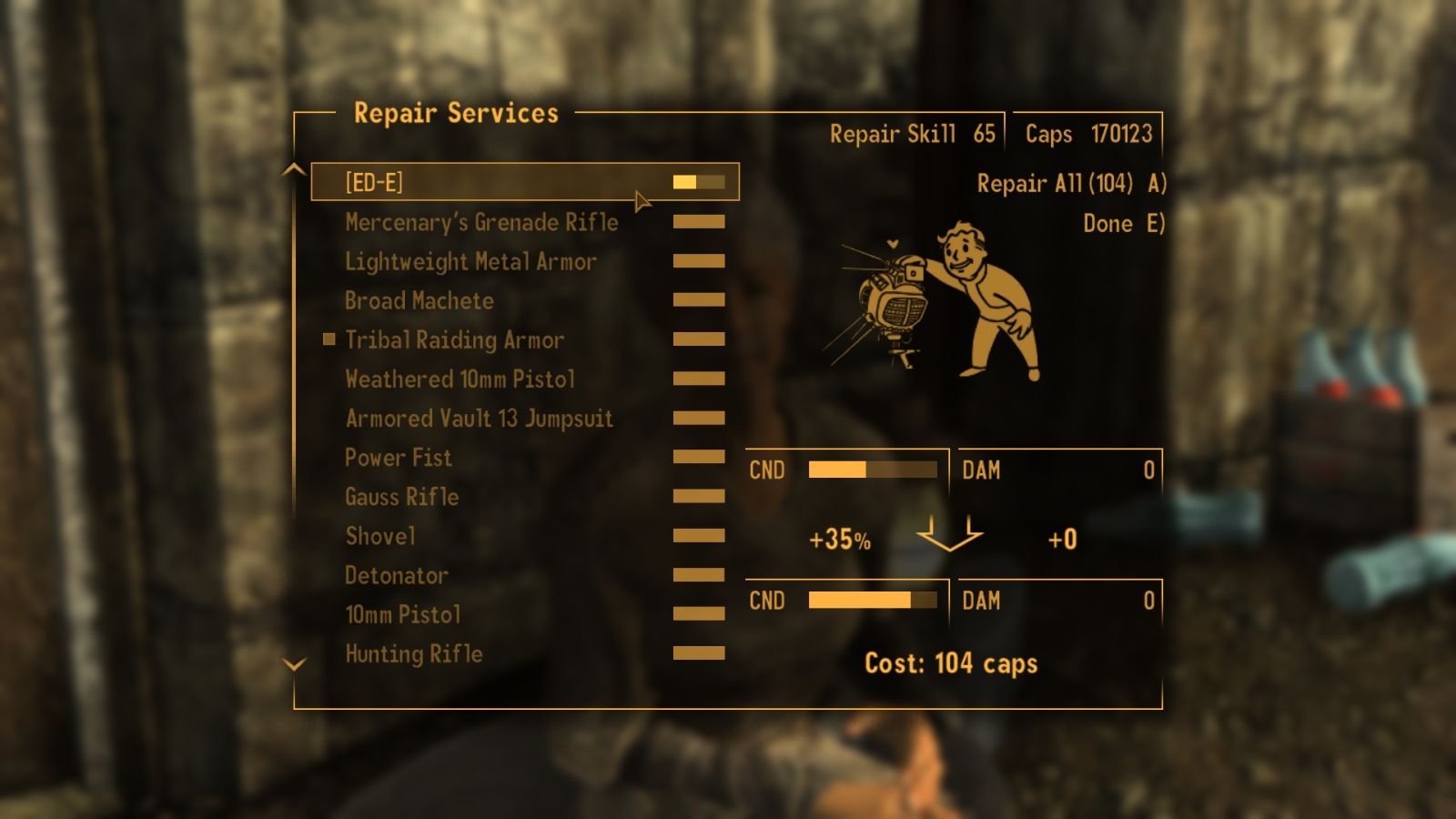 Repairable Companions ESPless mod for Fallout: New Vegas