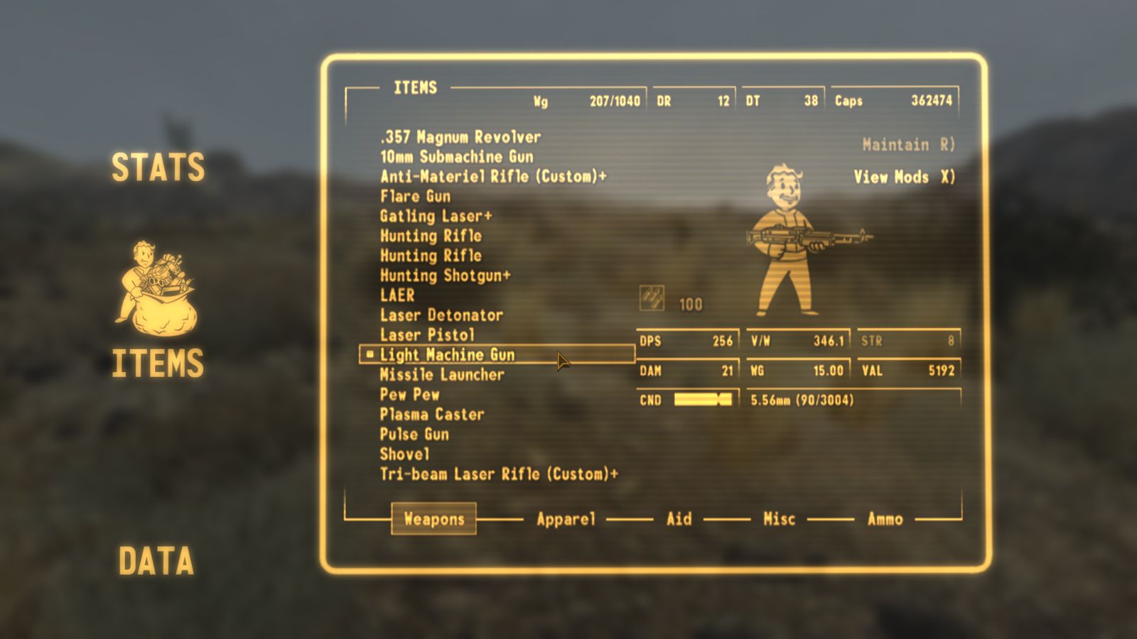 Pipboy Holo Panel ESPless mod for Fallout: New Vegas