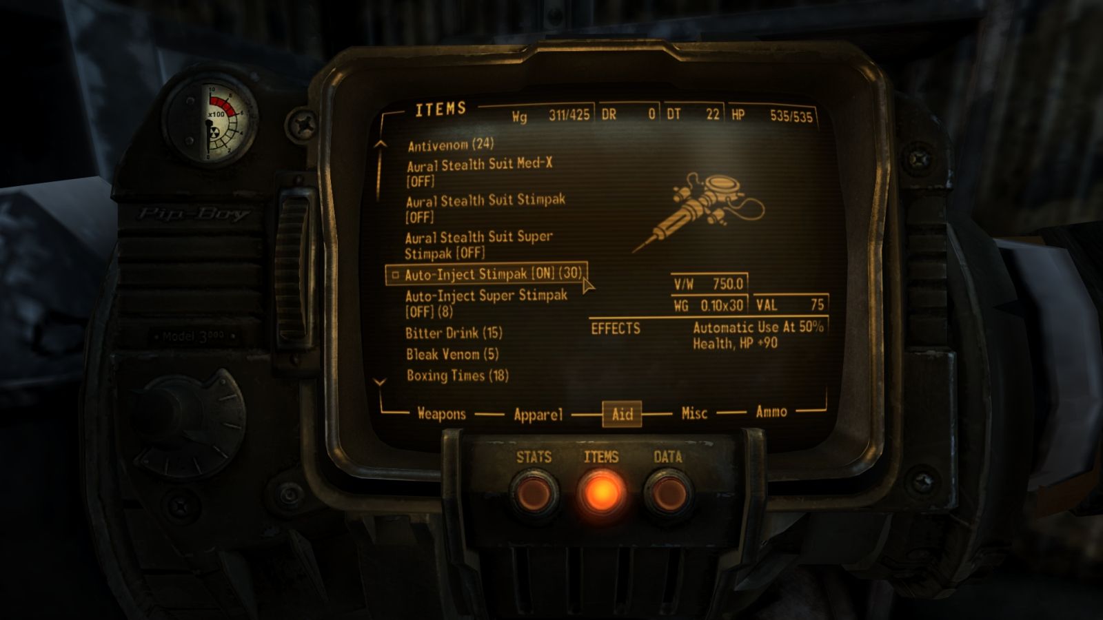 RPG Gameplay Tweaks mod for Fallout: New Vegas
