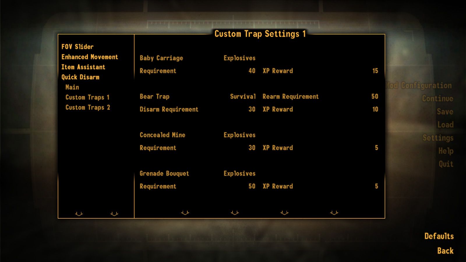 Quick Disarm - Customizable Traps mod for Fallout: New Vegas