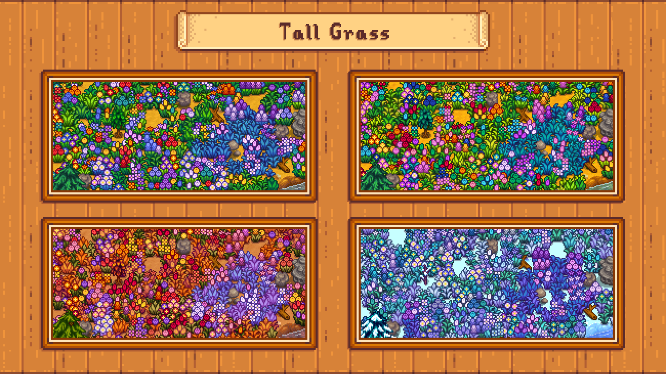 Elle's Cuter Grass mod for Stardew Valley