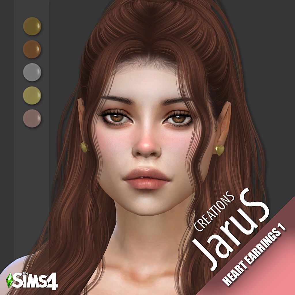 Heart Earrings 1 mod for The Sims 4 