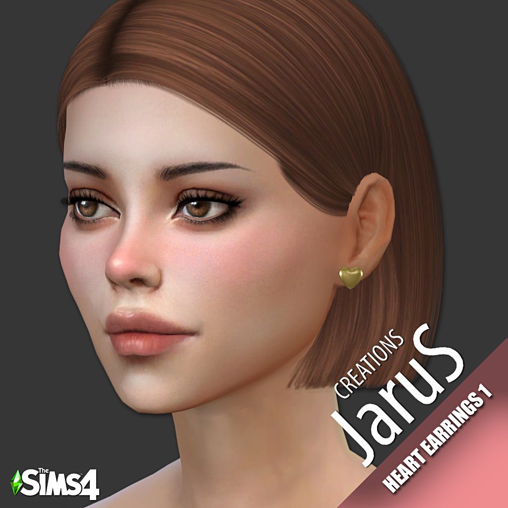 Heart Earrings 1 mod for The Sims 4 