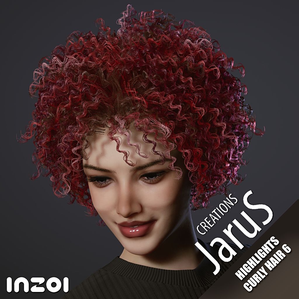 Highlights Curly Hair 6 mod for InZOI