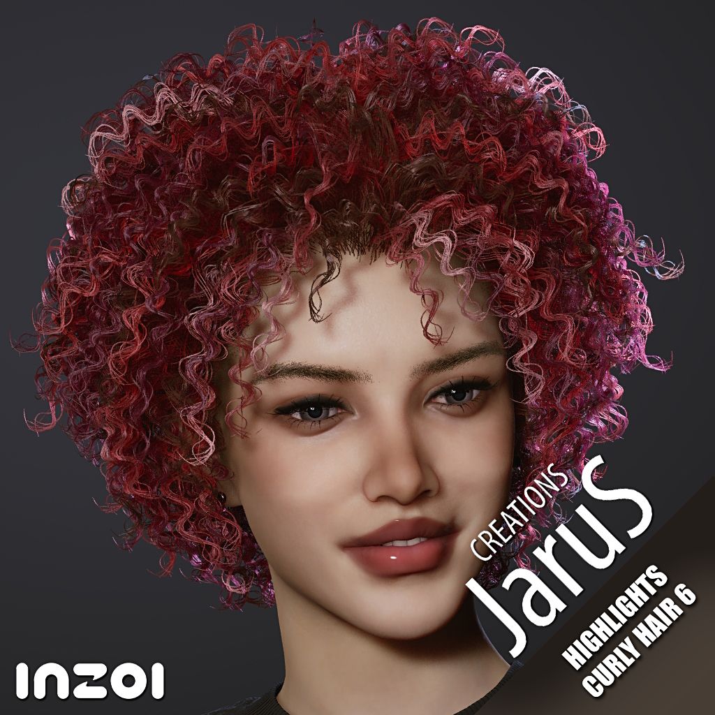 Highlights Curly Hair 6 mod for InZOI