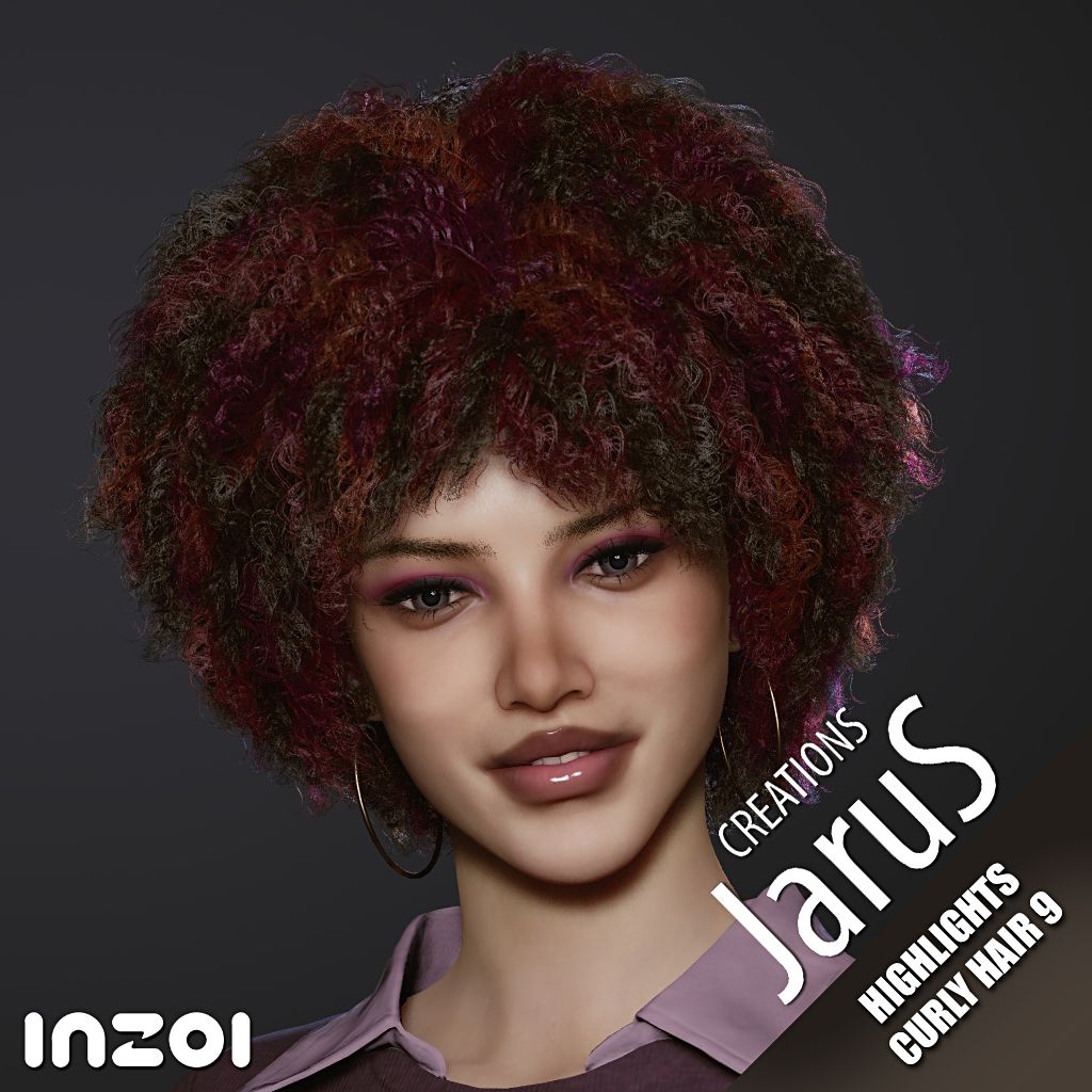 Highlights Curly Hair 9 mod for InZOI
