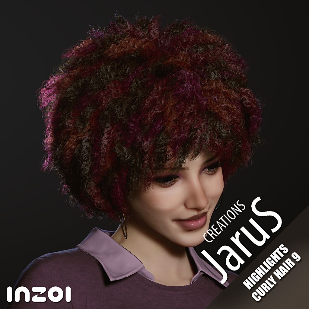 Highlights Curly Hair 9 mod for InZOI