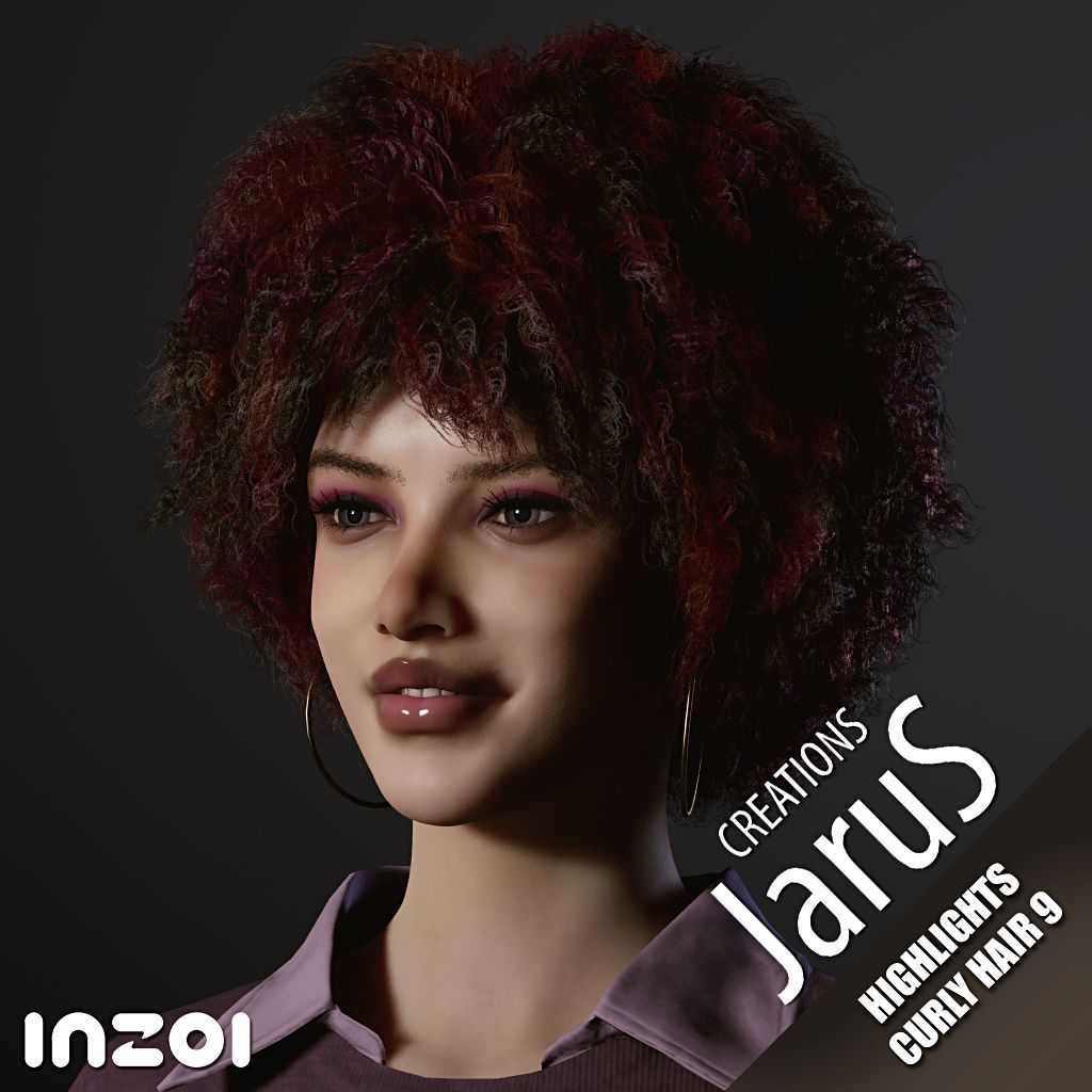 Highlights Curly Hair 9 mod for InZOI