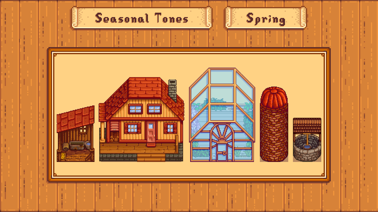 Elle's Seasonal Vanilla Buildings mod for Stardew Valley