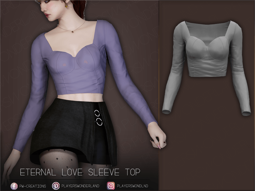 Eternal Heart Sleeve Top mod for InZOI