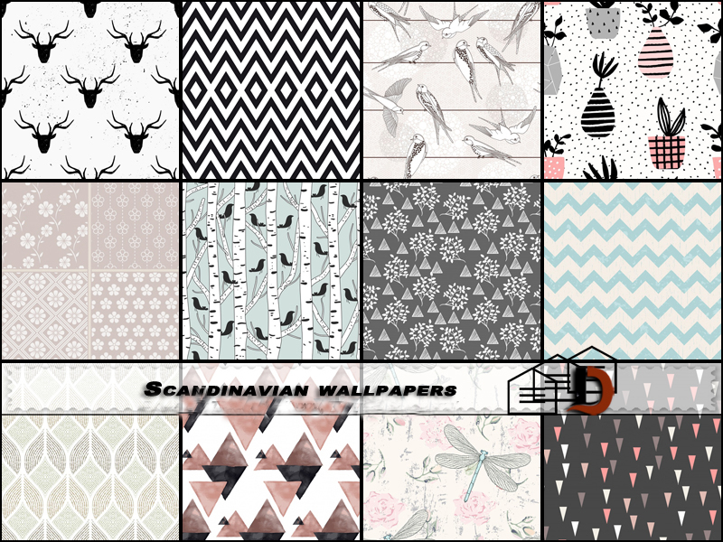 Scandinavian wallpapers - MEGAPACK! mod for The Sims 4 