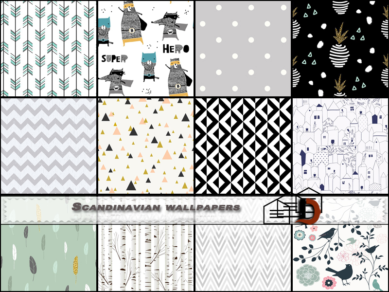 Scandinavian wallpapers - MEGAPACK! mod for The Sims 4 
