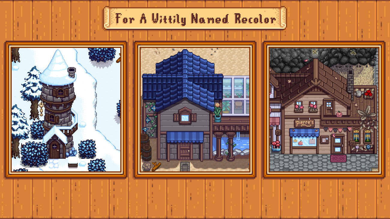 Elle's Town Buildings mod for Stardew Valley