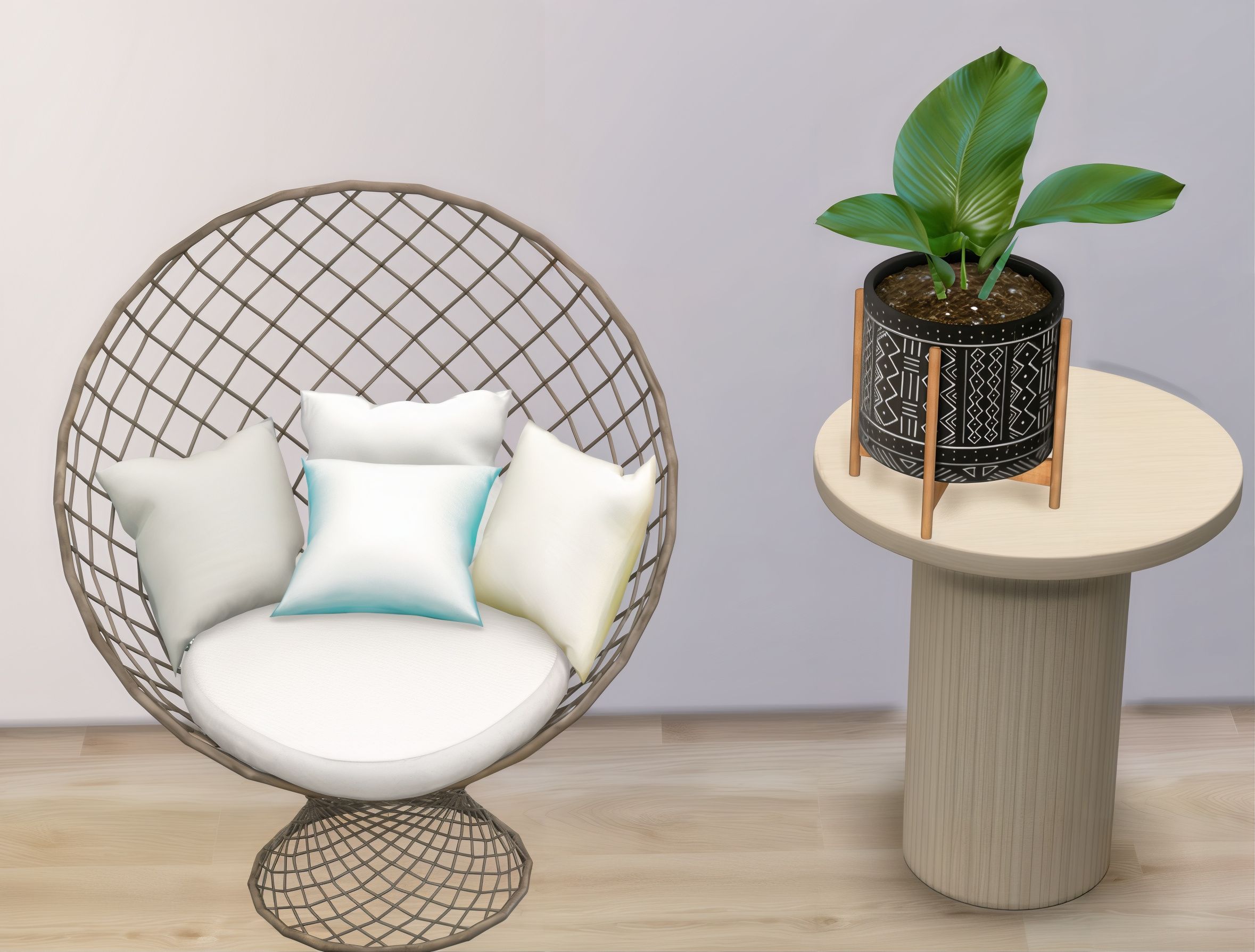 Boho plants set mod for The Sims 4 