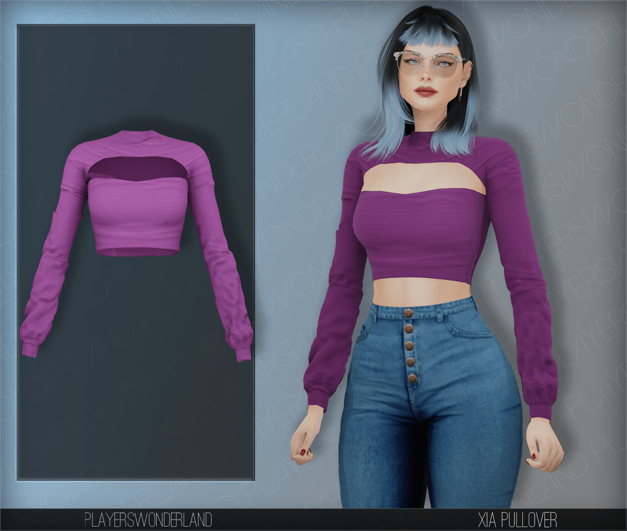 Xia Cut Out Pullover mod for The Sims 4 