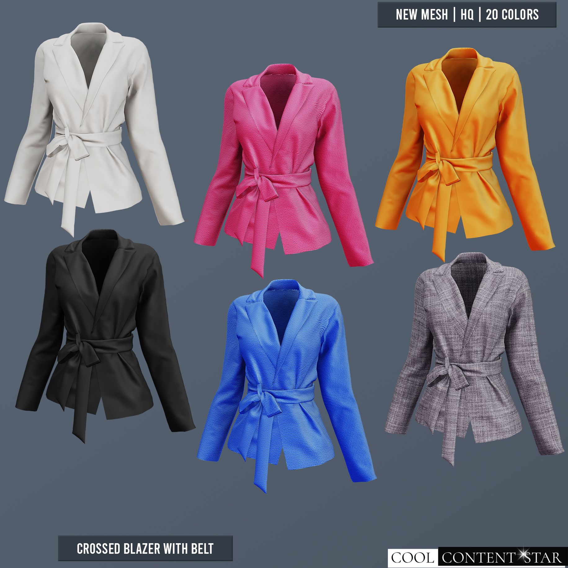 Female Crossed Blazer with Belt mod for The Sims 4 