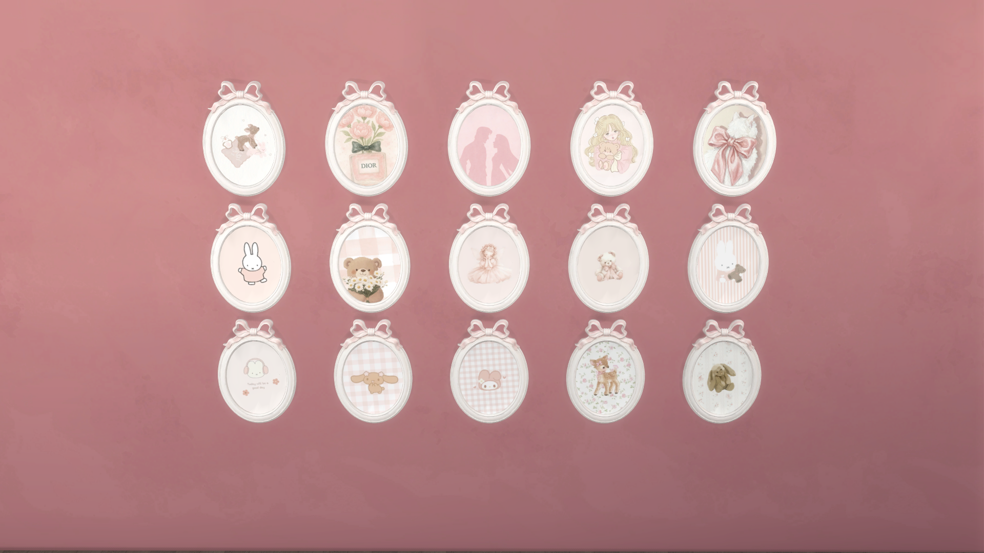 Pink Bow Frame mod for The Sims 4 