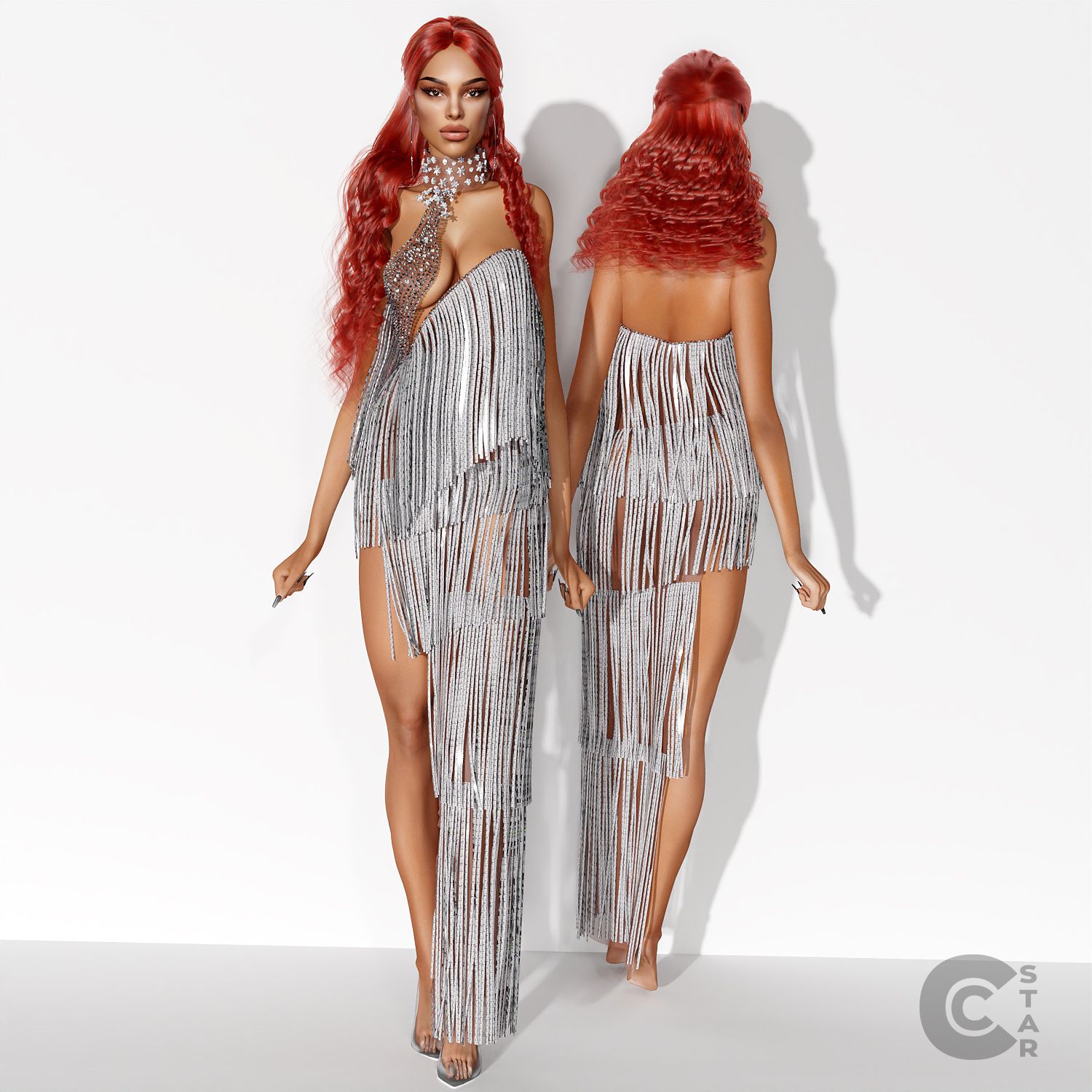 Diamond Tassel Dress mod for The Sims 4 