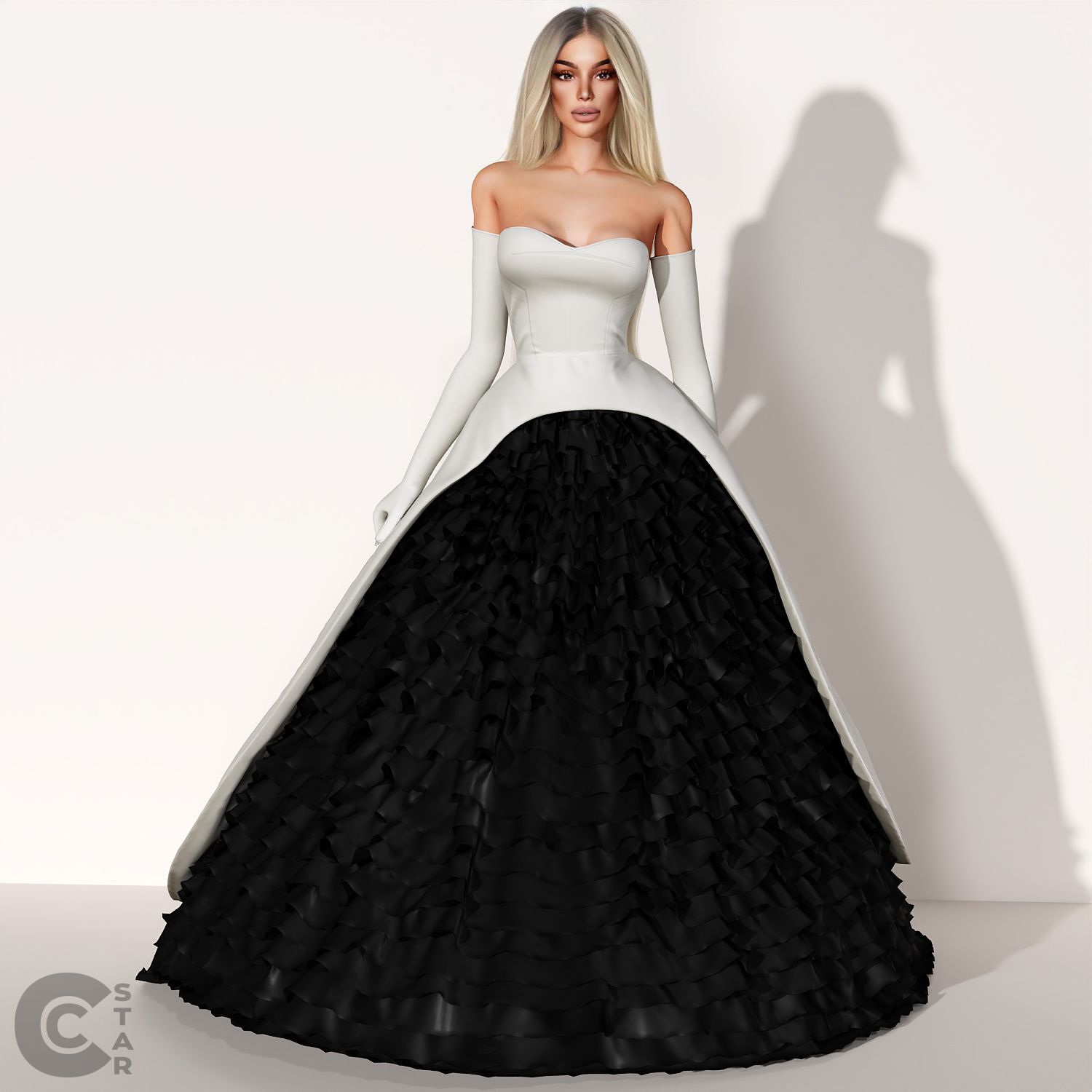 Ball Layered Gown mod for The Sims 4 