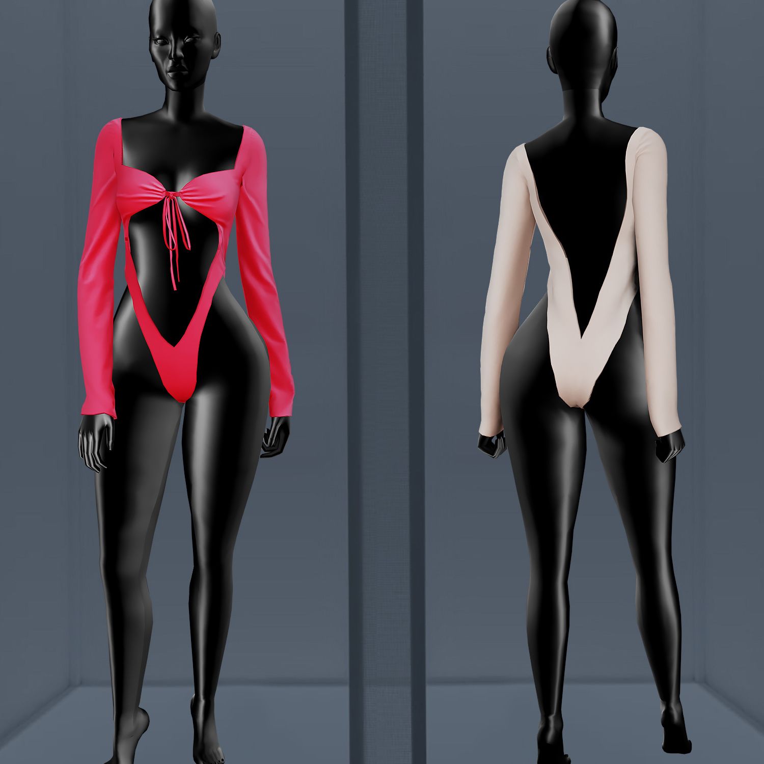 One Piece Swimsuit with ribbon mod for The Sims 4 