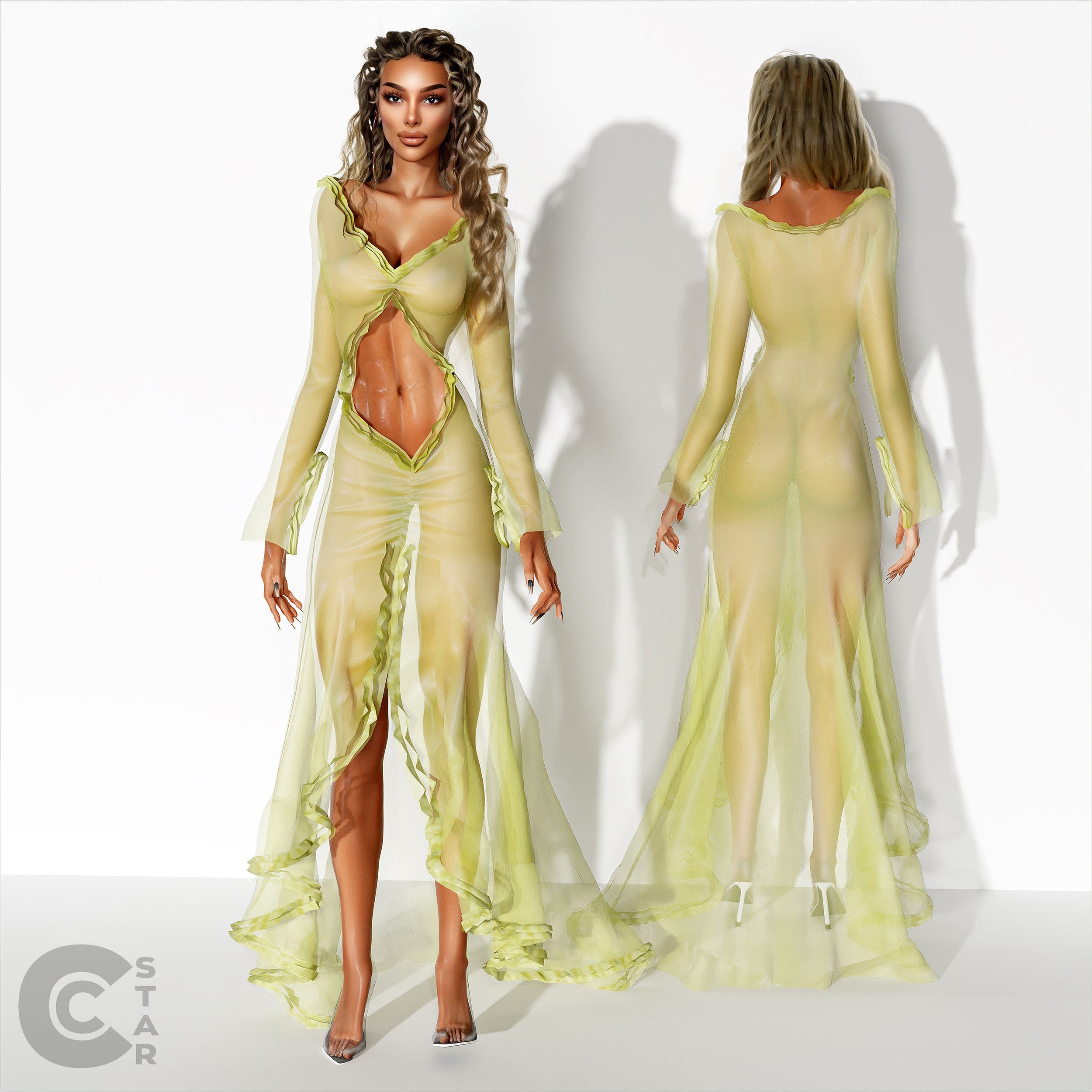 Sheer Cut Out Dress mod for The Sims 4 