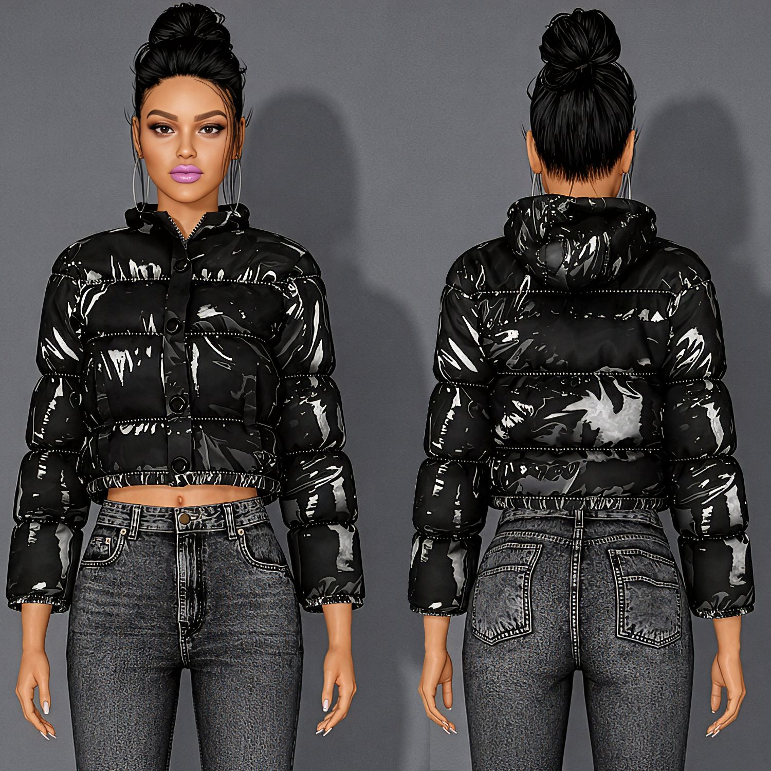 Padded Crop Jacket mod for The Sims 4 
