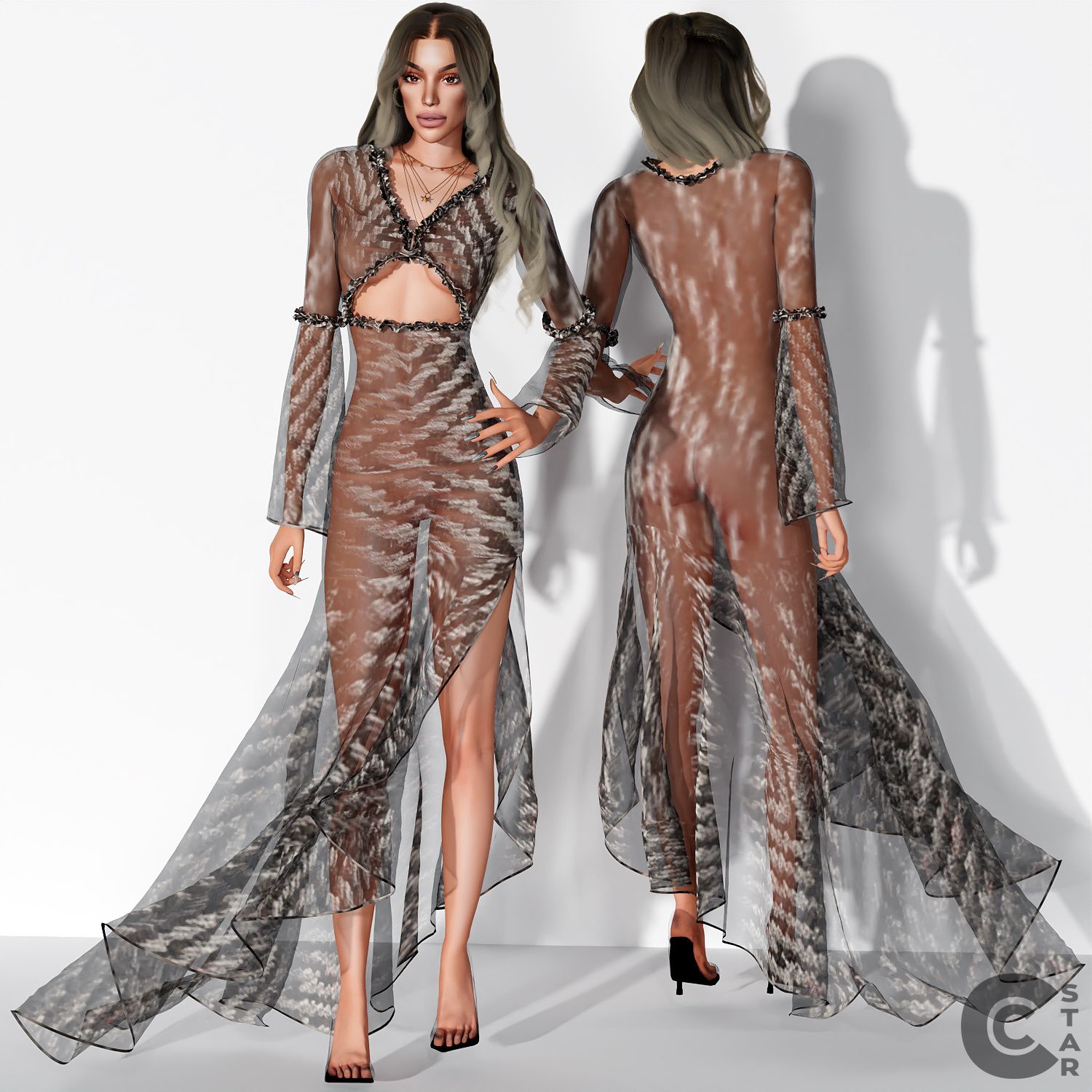Summer Sheer Cut Out Dress mod for The Sims 4 