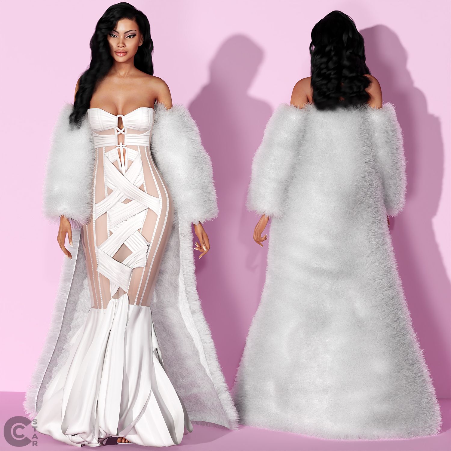 Cutout Dress with Crisscrossed Strips mod for The Sims 4 