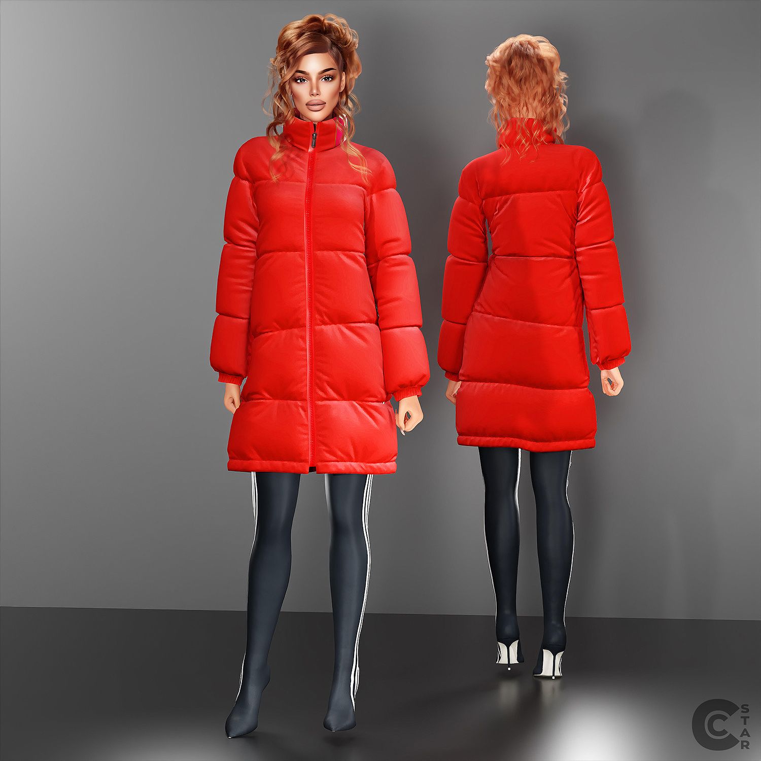 Puffer Jacket Long mod for The Sims 4 