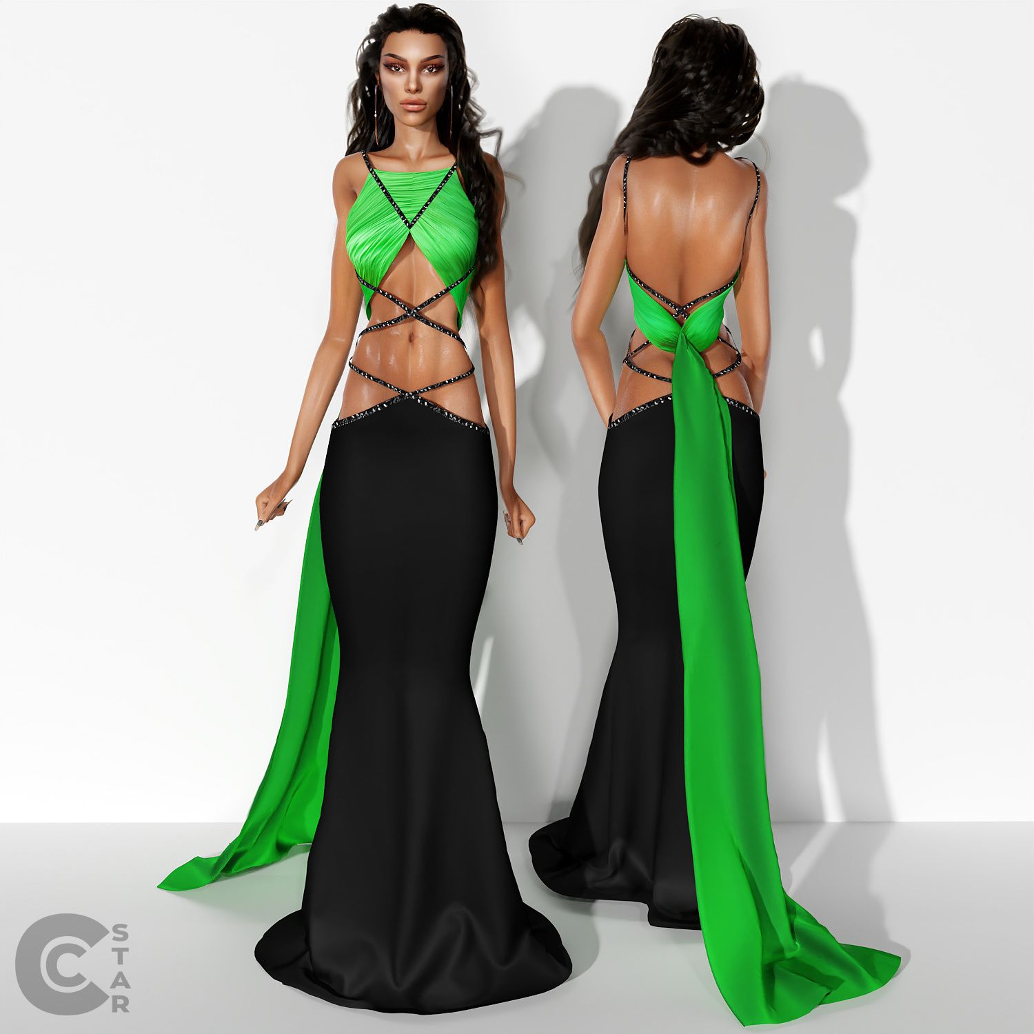 Cut-out Cape Gown mod for The Sims 4 