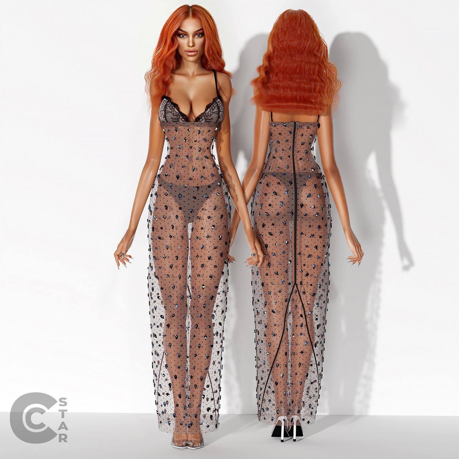 Stone Covered Dress mod for The Sims 4 