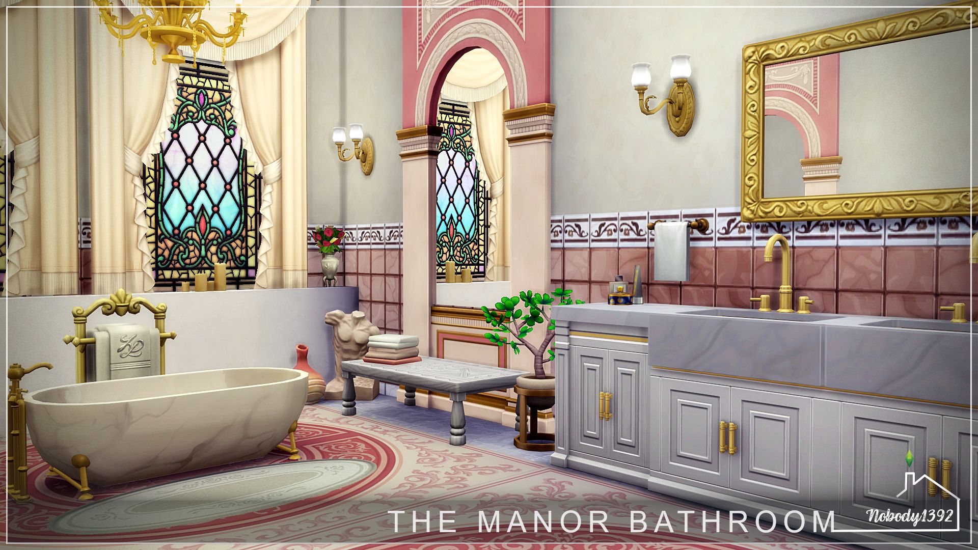 The Manor Bathroom (No CC!) - room mod for The Sims 4 