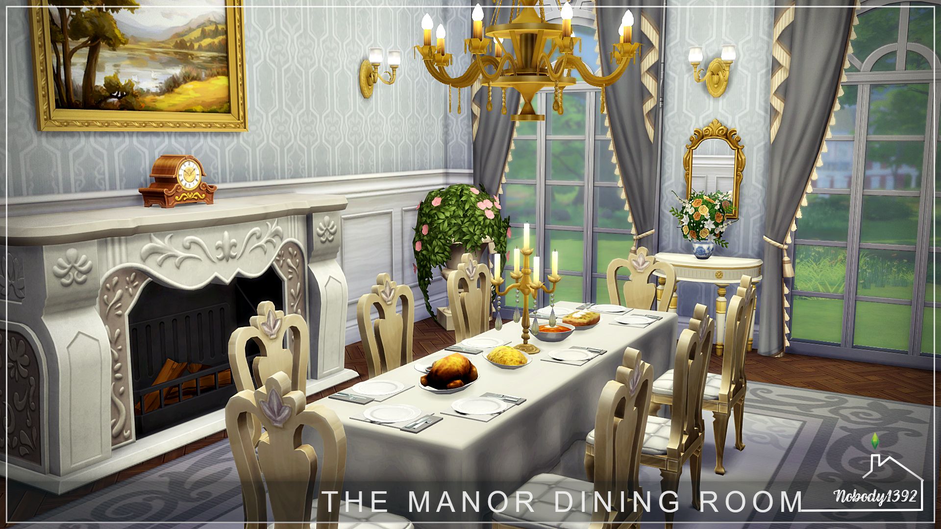 The  Manor Dining Room (No CC!) - room mod for The Sims 4 