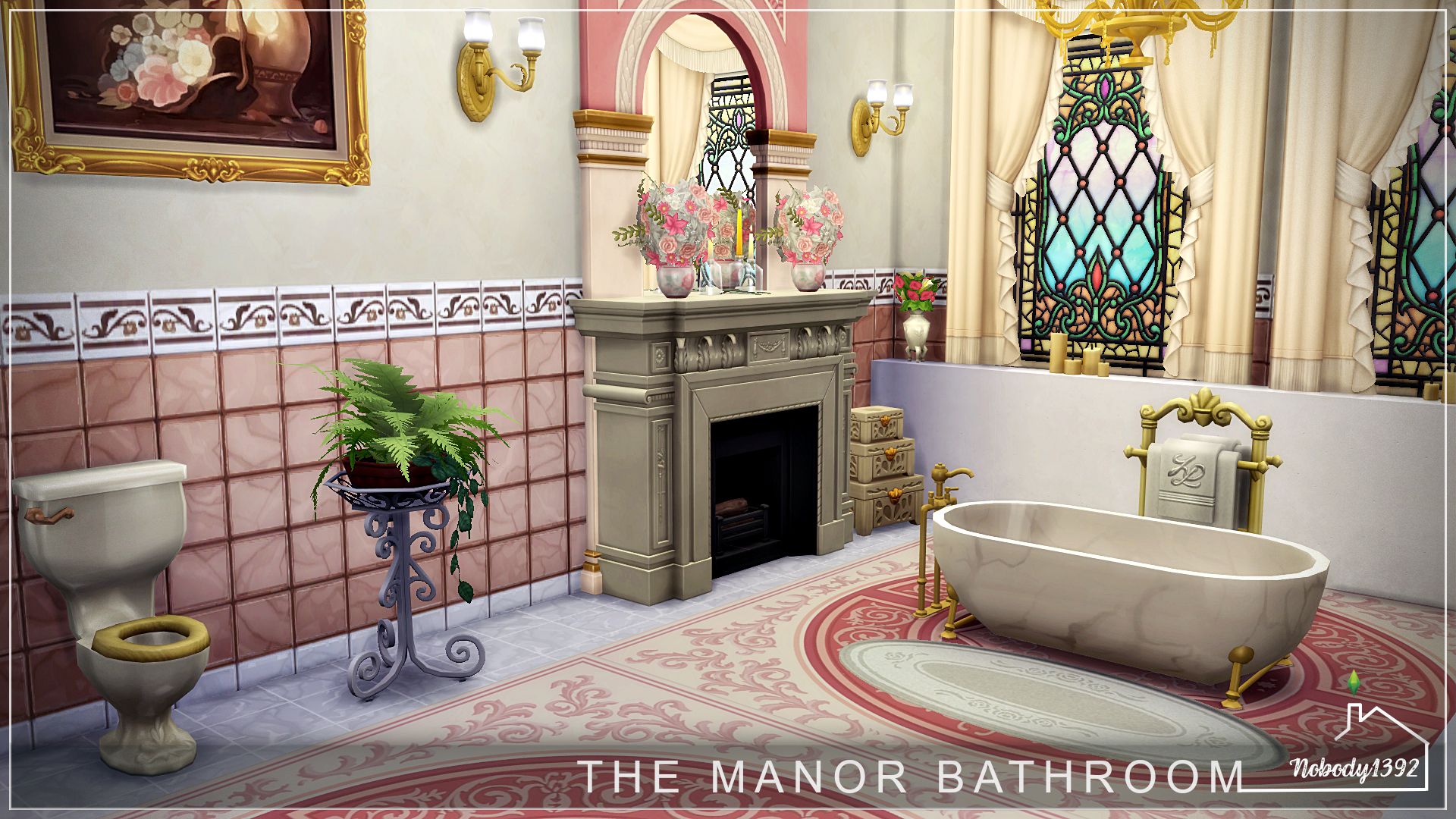 The Manor Bathroom (No CC!) - room mod for The Sims 4 
