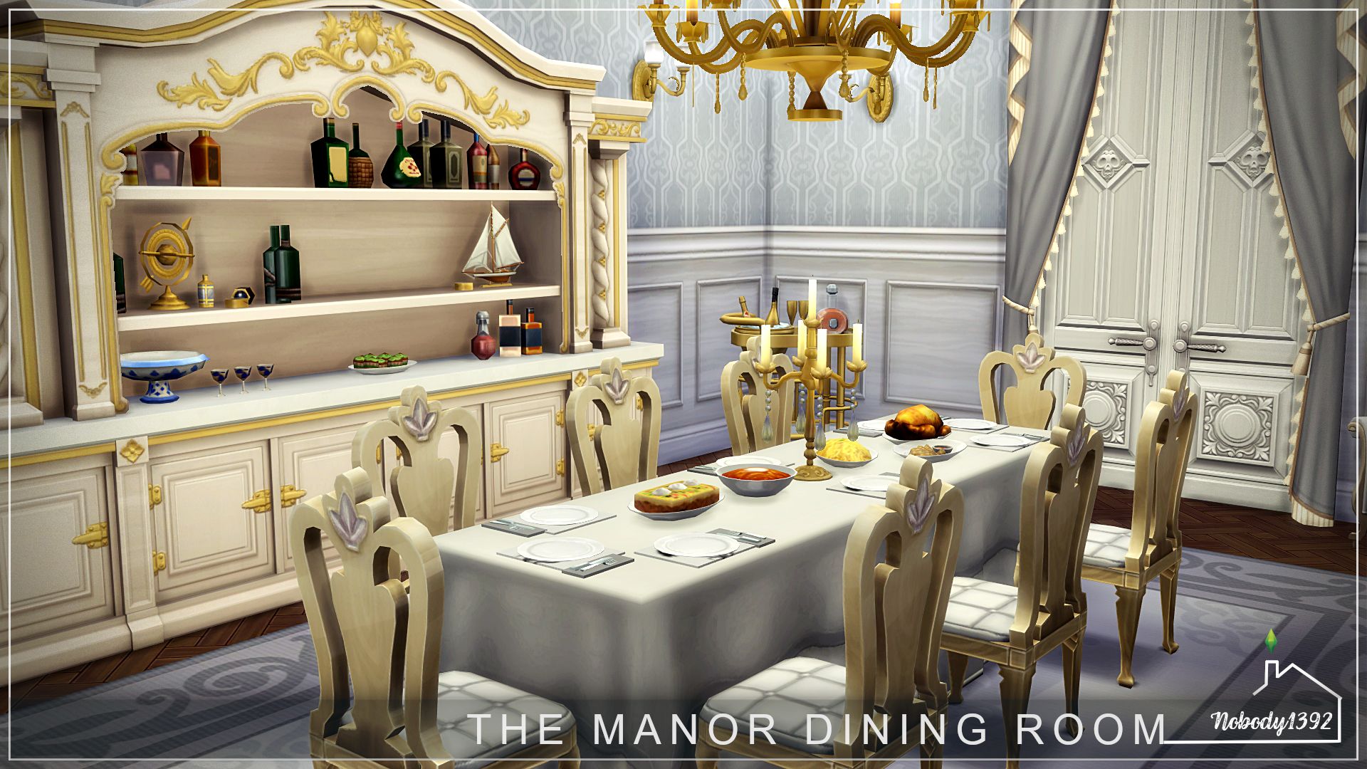 The  Manor Dining Room (No CC!) - room mod for The Sims 4 